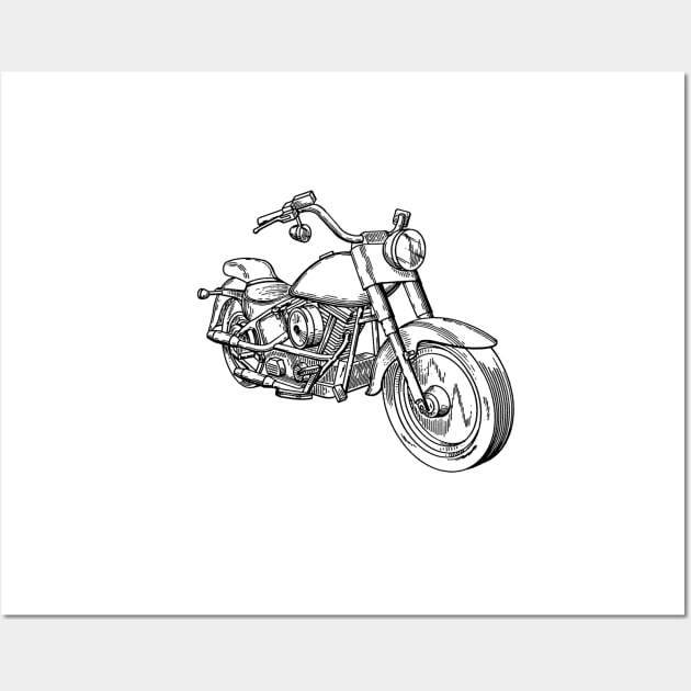 Motorcycle Vintage Patent Hand Drawing Wall Art by TheYoungDesigns